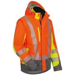 1 Stück ELYSEE Warnschutz-Softshelljacke, orange/grau, EN ISO 20471/3 zertifiziert, wind- und wasserabweisend