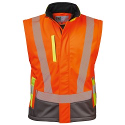 1 Stück ELYSEE Warnschutz-Softshelljacke, orange/grau, EN ISO 20471/3 zertifiziert, wind- und wasserabweisend