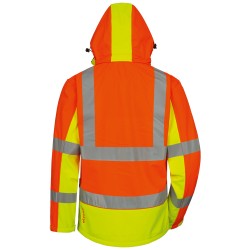 1 Stück ELYSEE Warnschutz-Softshelljacke, orange/gelb, EN ISO 20471/3, wind- und wasserabweisend, atmungsaktiv