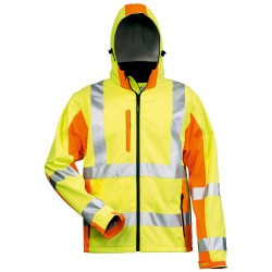 1 Stück ELYSEE Softshelljacke Warnschutz EN ISO 20471/3 Gelb/Orange