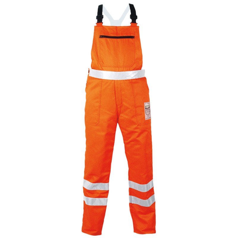 1 Stück Birke Warn- und Schnittschutz-Latzhose EN ISO 20471, orange