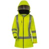 1 Stück ELYSEE Damen Warnschutz-Softshelljacke, EN ISO 20471/3, Gelb, wind- und wasserabweisend, atmungsaktiv