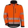 1 Stück ELYSEE Warnschutz-Softshelljacke, orange/schwarz, winddicht, atmungsaktiv, optimaler Schutz bei schlechten