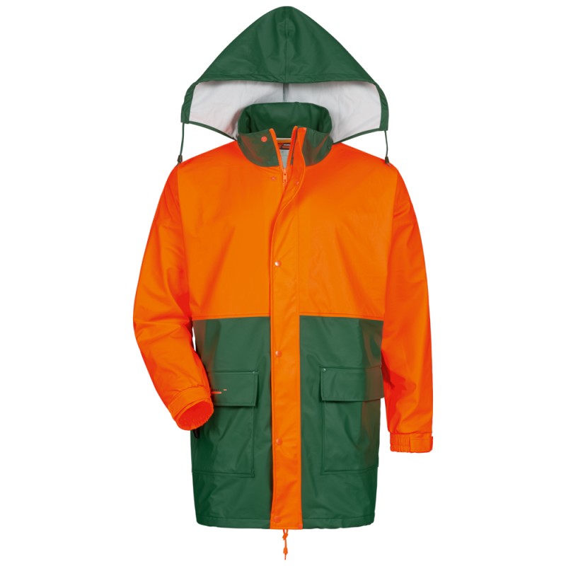 1 Stück Pappel PU-Jacke NORWAY in Grün/WS Orange, wasser- und winddicht nach EN 343
