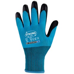 60 Paar Stronghand Winterhandschuhe, Polyester/Polyacryl, blau mit schwarzer Latexbeschichtung, waffelmuster