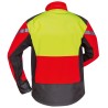 1 Stück Elysee Softshell-Jacke für Waldarbeiter aus strapazierfähigem Material in Rot, Gelb und Schwarz
