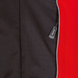 1 Stück Elysee Softshell-Jacke für Waldarbeiter aus strapazierfähigem Material in Rot, Gelb und Schwarz