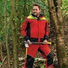 1 Stück Elysee Softshell-Jacke für Waldarbeiter aus strapazierfähigem Material in Rot, Gelb und Schwarz