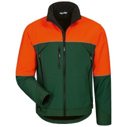 1 Stück Elysee Softshell-Jacke Waldarbeiter, grün-orange, robust und atmungsaktiv für Outdoor-Aktivitäten