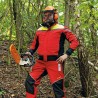 1 Stück Elysee Softshell-Jacke für Waldarbeiter aus strapazierfähigem Material in Rot, Gelb und Schwarz
