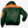 1 Stück NORWAY® Waldarbeiter Pilotjacke aus strapazierfähigem Material in Forstgrün mit orangefarbenen Akzenten