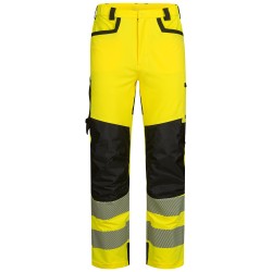 1 Stück ELYSEE Warnschutz Stretch-Bundhose aus Gewebe, gelb/schwarz, EN ISO 20471/2, EN 13758-2