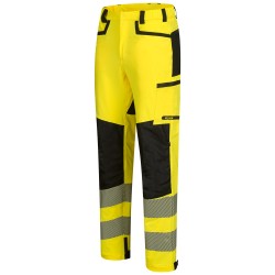 1 Stück ELYSEE Warnschutz Stretch-Bundhose aus Gewebe, gelb/schwarz, EN ISO 20471/2, EN 13758-2