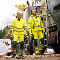 1 Stück ELYSEE Warnschutz Stretch-Bundhose aus Gewebe, gelb/schwarz, EN ISO 20471/2, EN 13758-2