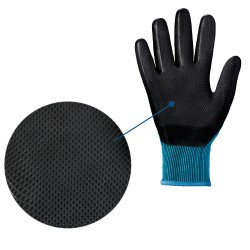 60 Paar Stronghand Winterhandschuhe, Polyester/Polyacryl, blau mit schwarzer Latexbeschichtung, waffelmuster