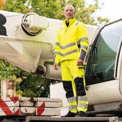 1 Stück ELYSEE Warnschutz Stretch-Bundhose aus Gewebe, gelb/schwarz, EN ISO 20471/2, EN 13758-2