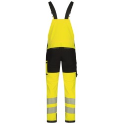 1 Stück ELYSEE Warnschutz Stretch-Latzhose aus hochwertigem Material, gelb/schwarz, EN ISO 20471/2, EN 13758-2