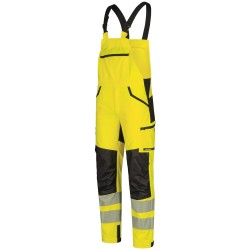 1 Stück ELYSEE Warnschutz Stretch-Latzhose aus hochwertigem Material, gelb/schwarz, EN ISO 20471/2, EN 13758-2