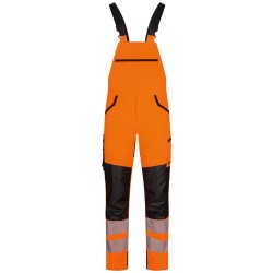 1 Stück ELYSEE Warnschutz Stretch-Latzhose, orange/schwarz, EN ISO 20471/2, EN 13758-2
