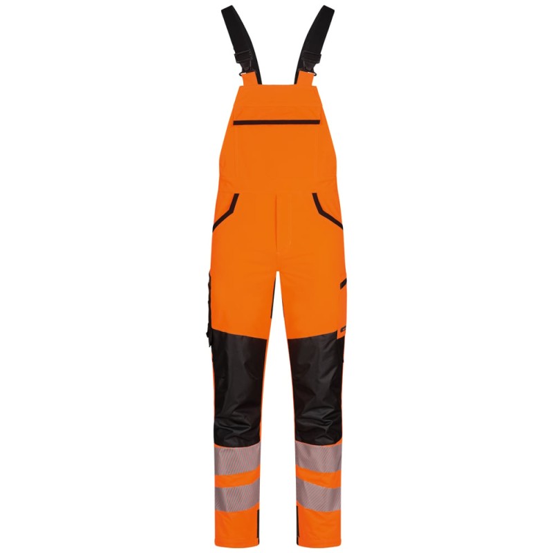 1 Stück ELYSEE Warnschutz Stretch-Latzhose, orange/schwarz, EN ISO 20471/2, EN 13758-2