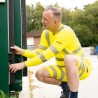 1 Stück ELYSEE Warnschutz Stretch-Shorts aus Polyester, gelb/schwarz, EN ISO 20471/1, EN 13758-2