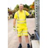 1 Stück ELYSEE Warnschutz Stretch-Shorts aus Polyester, gelb/schwarz, EN ISO 20471/1, EN 13758-2