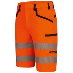 1 Stück ELYSEE Warnschutz Stretch-Shorts, orange/schwarz, EN ISO 20471/1, EN 13758-2