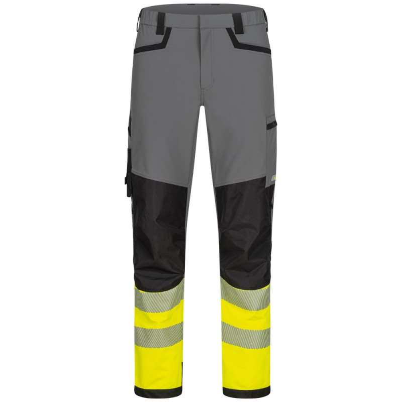 1 Stück ELYSEE Warnschutz Stretch-Bundhose EN ISO 20471 grau/schwarz/gelb