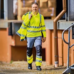 1 Stück ELYSEE Warnschutz Stretch-Bundhose EN ISO 20471 grau/schwarz/gelb