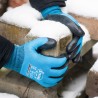 60 Paar Stronghand Winterhandschuhe, Polyester/Polyacryl, blau mit schwarzer Latexbeschichtung, waffelmuster