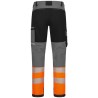 1 Paar ELYSEE Warnschutz Stretch-Bundhose aus grauem, schwarzem und orangefarbenem Material EN ISO 20471