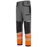 1 Paar ELYSEE Warnschutz Stretch-Bundhose aus grauem, schwarzem und orangefarbenem Material EN ISO 20471