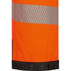 1 Paar ELYSEE Warnschutz Stretch-Bundhose aus grauem, schwarzem und orangefarbenem Material EN ISO 20471