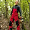 1 Stück ELYSEE Schnitzschutzlatzhose EN ISO 11393-2, rot/schwarz/gelb, Grösse Form A, für optimalen Schutz