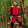 1 Stück ELYSEE Schnitzschutzlatzhose EN ISO 11393-2, rot/schwarz/gelb, Grösse Form A, für optimalen Schutz