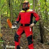 1 Stück ELYSEE Schnitzschutzlatzhose EN ISO 11393-2, rot/schwarz/gelb, Grösse Form A, für optimalen Schutz