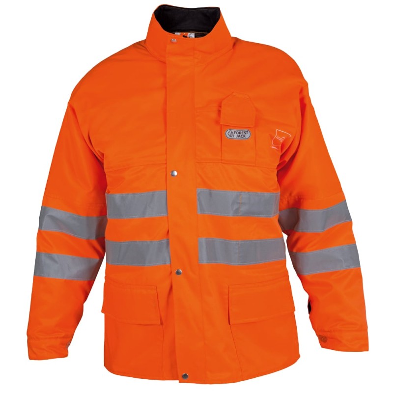 1 Stück Feuerdorn Warn- & Schnittschutzjacke aus robustem Material in leuchtendem Orange, Modell Forest Jack 8-6656