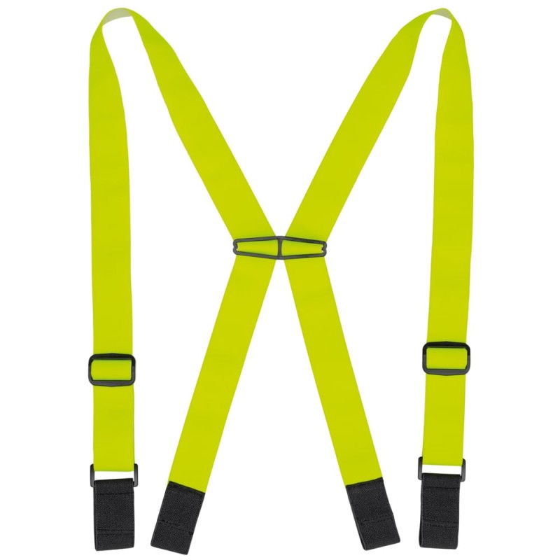 10 Stück ELYSEE® fluoreszierende Hosenträger aus Kutenholz, 40 mm in leuchtendem Gelb