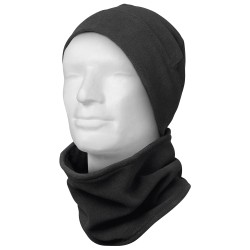 25 Set CRAFTLAND Fleece-Set, Mütze und Schal, schwarz, für optimalen Wärme- und Tragekomfort