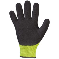 60 Paar Mallory Stronghand Handschuhe, Polyester/Polyacryl mit Nitril-Beschichtung, gelb/schwarz, Kat 2