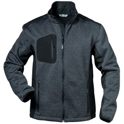 1 Stück ELYSEE Strickfleece-Jacke aus Polyester in dunkelgrau melange und schwarz