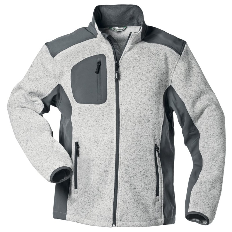 1 Stück ELYSEE Strickfleece-Jacke aus hellgrau melange in Grau