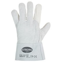 60 Paar STRONGHAND® Arbeitshandschuhe aus Rind-Spaltleder und Vollleder in Natur, Sicherheitsstufe CAT 2