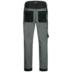 1 Stück Porsi Multinorm Bundhose aus strapazierfähigem Material in Grau/Schwarz für optimalen Tragekomfort