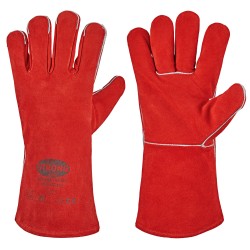 60 Paar STRONGHAND® Rindslederhandschuhe CAT 2, rot, strapazierfähig und optimaler Schutz für den Einsatz