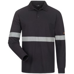1 Stück ELYSEE Multinorm Polohemd mit Reflexstreifen aus Baumwolle in Marineblau