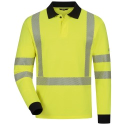 1 Stück ELYSEE Warnschutz Polohemd aus Baumwolle in Gelb und Marineblau