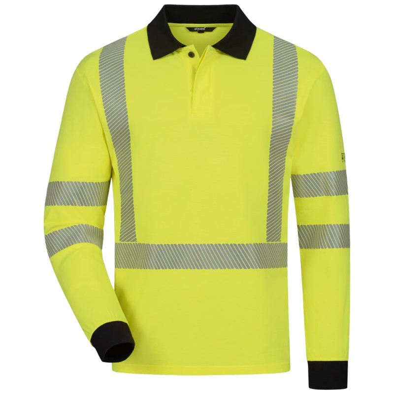 1 Stück ELYSEE Warnschutz Polohemd aus Baumwolle in Gelb und Marineblau