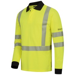 1 Stück ELYSEE Warnschutz Polohemd aus Baumwolle in Gelb und Marineblau