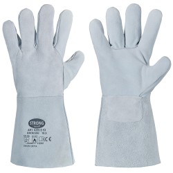60 Paar STRONGHAND® Handschuhe aus Rind-Spaltleder, grau, Kategorie 2